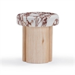 Pemberly Row Wood and Breccia Capraia Textured Concrete Side Table