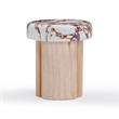Pemberly Row Wood and Breccia Capraia Textured Concrete Side Table