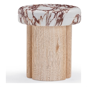 Pemberly Row Wood and Breccia Capraia Textured Concrete Side Table