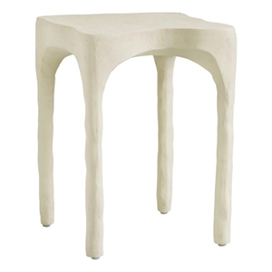 Pemberly Row Handmade Contemporary Skully Cream Textured Side Table