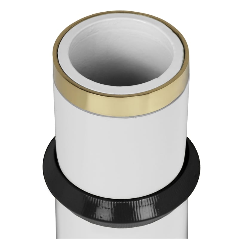 Pemberly Row Handmade Transitional Mustard Yellow Metal Vase