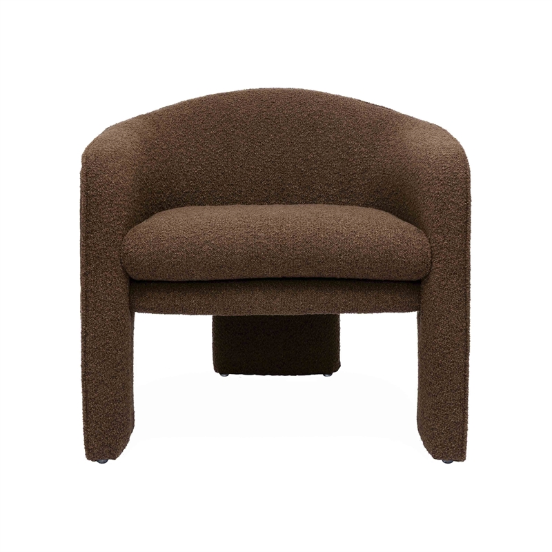 Pemberly Row Transitional Chocolate Brown Boucle Accent Chair
