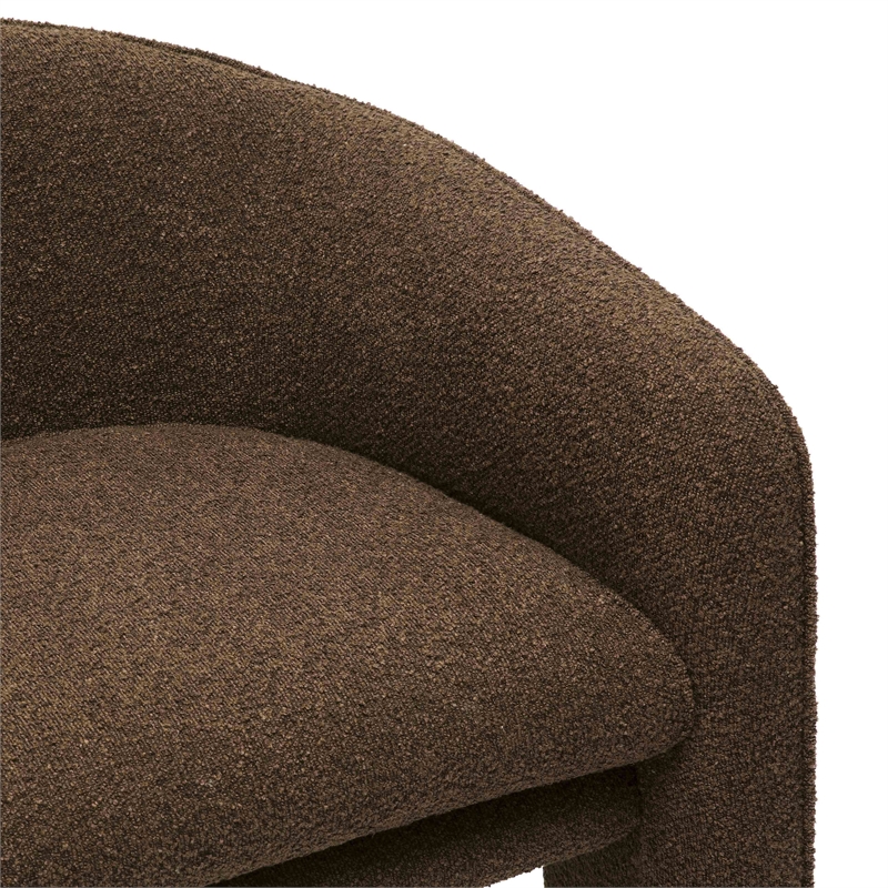 Pemberly Row Transitional Chocolate Brown Boucle Accent Chair