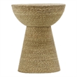 Pemberly Row Transitional Metal & Seagrass Side Table in Natural