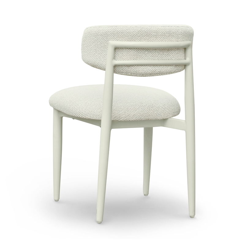 Pemberly Row Contemporary Cream Textured Outdoor Dining Side Chair