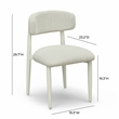 Pemberly Row Contemporary Cream Textured Outdoor Dining Side Chair