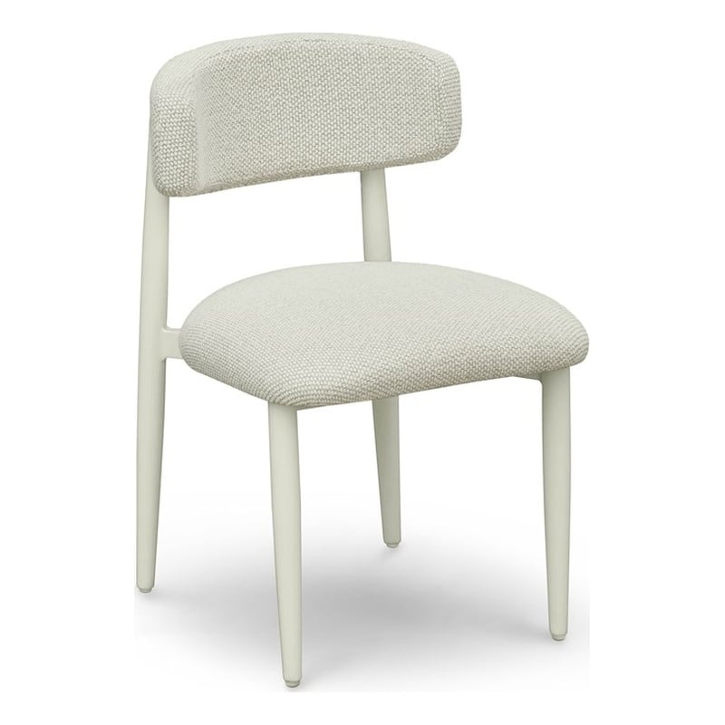 Pemberly Row Contemporary Cream Textured Outdoor Dining Side Chair