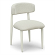 Pemberly Row Contemporary Cream Textured Outdoor Dining Side Chair