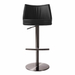 Pemberly Row Transitional Black Vegan Leather on Black Adjustable Stool