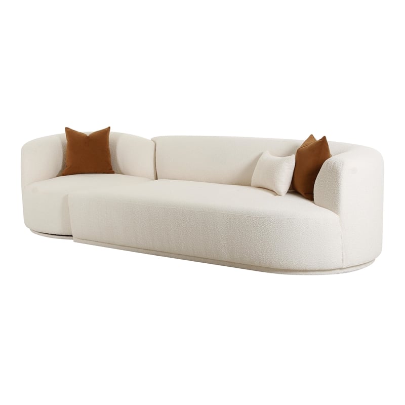 Pemberly Row Cream Boucle 2-Piece Modular Right-Arm Facing Sofa