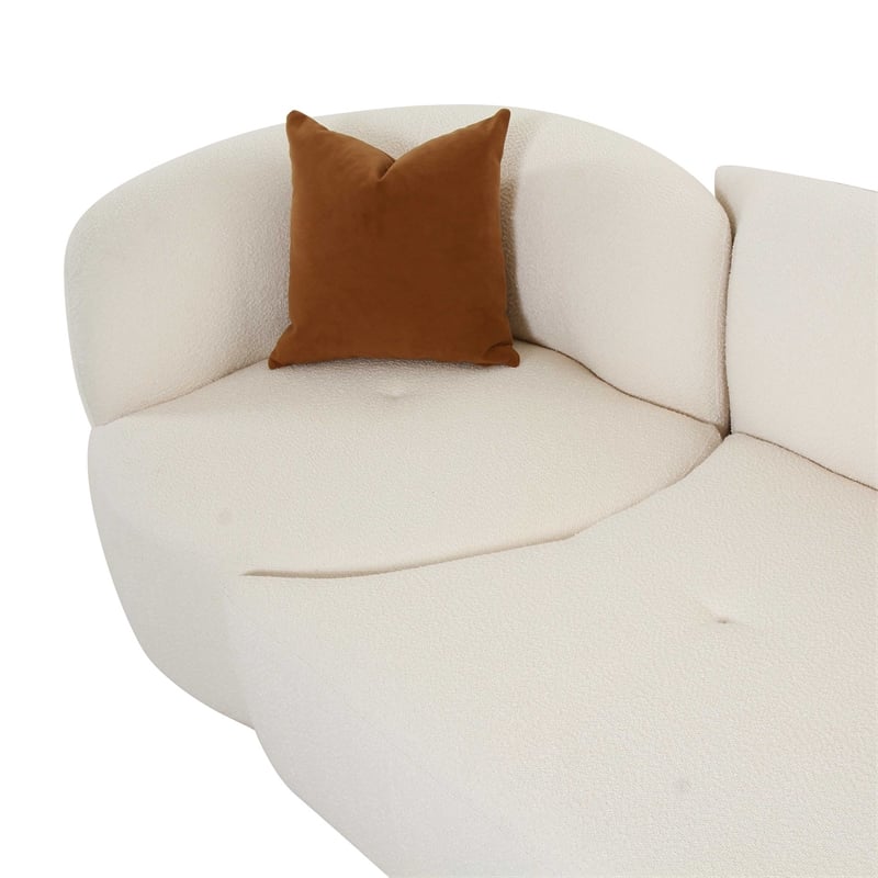 Pemberly Row Cream Boucle 2-Piece Modular Right-Arm Facing Sofa