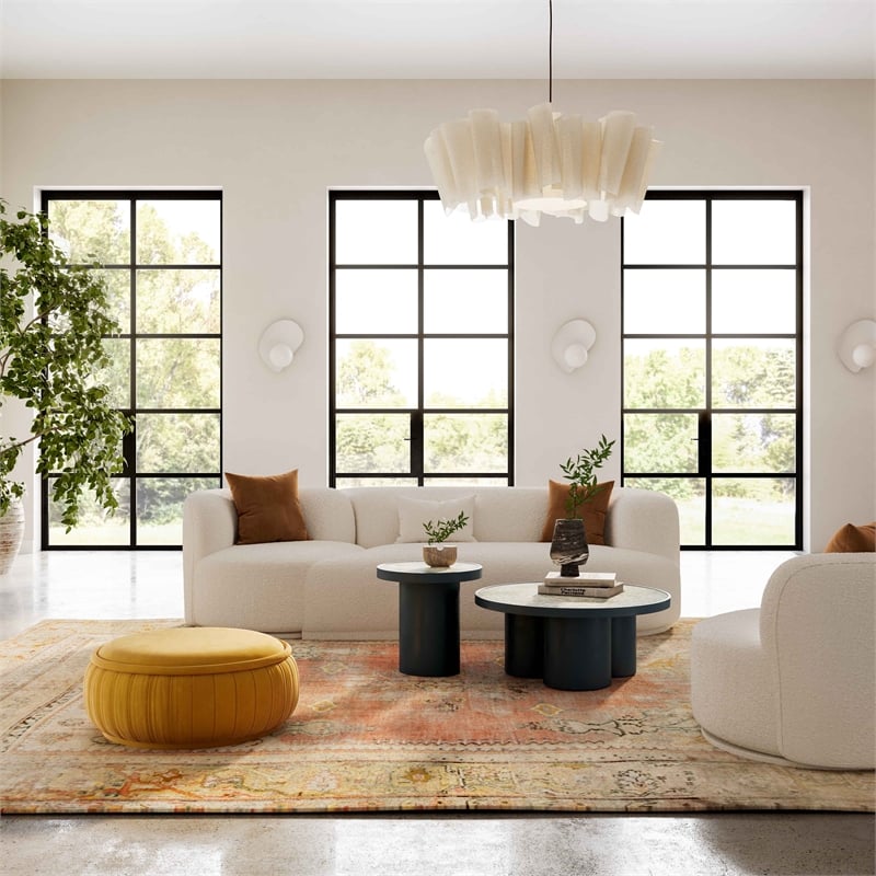 Pemberly Row Cream Boucle 2-Piece Modular Right-Arm Facing Sofa