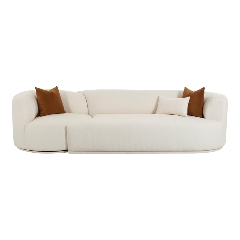 Pemberly Row Cream Boucle 2-Piece Modular Right-Arm Facing Sofa