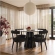 Pemberly Row Transitional Black Boucle Upholstered Dining Chair