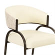 Pemberly Row Contemporary Cream Vegan Leather 2-Tone Dining Chair