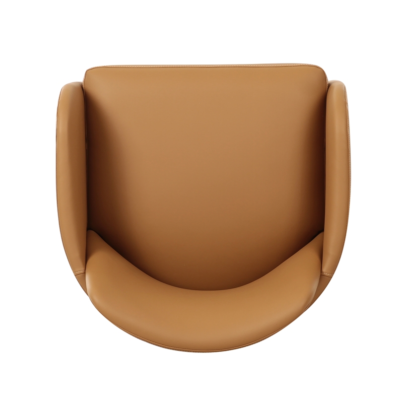 Pemberly Row Transitional Tan Performance Vegan Leather Dining Chair