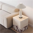 Pemberly Row Travertine & Breccia Concrete Indoor / Outdoor Side Table