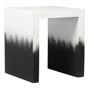 Pemberly Row Transitional 17.5&quot Square Wood End Table in Black and White