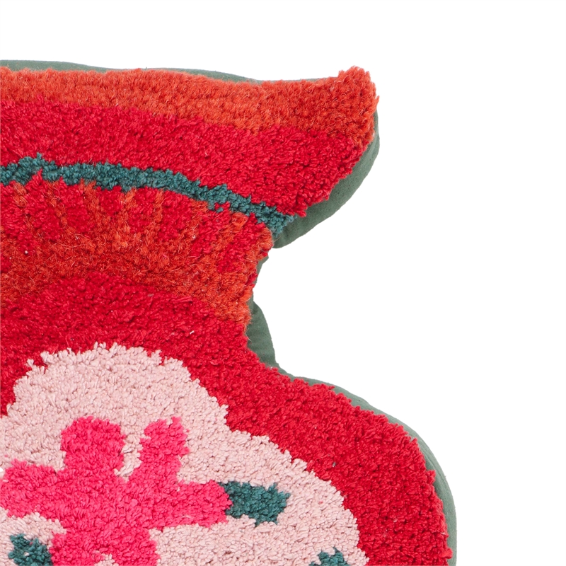 Pemberly Row Handmade Modern Transitional Red Tufted Accent Pillow