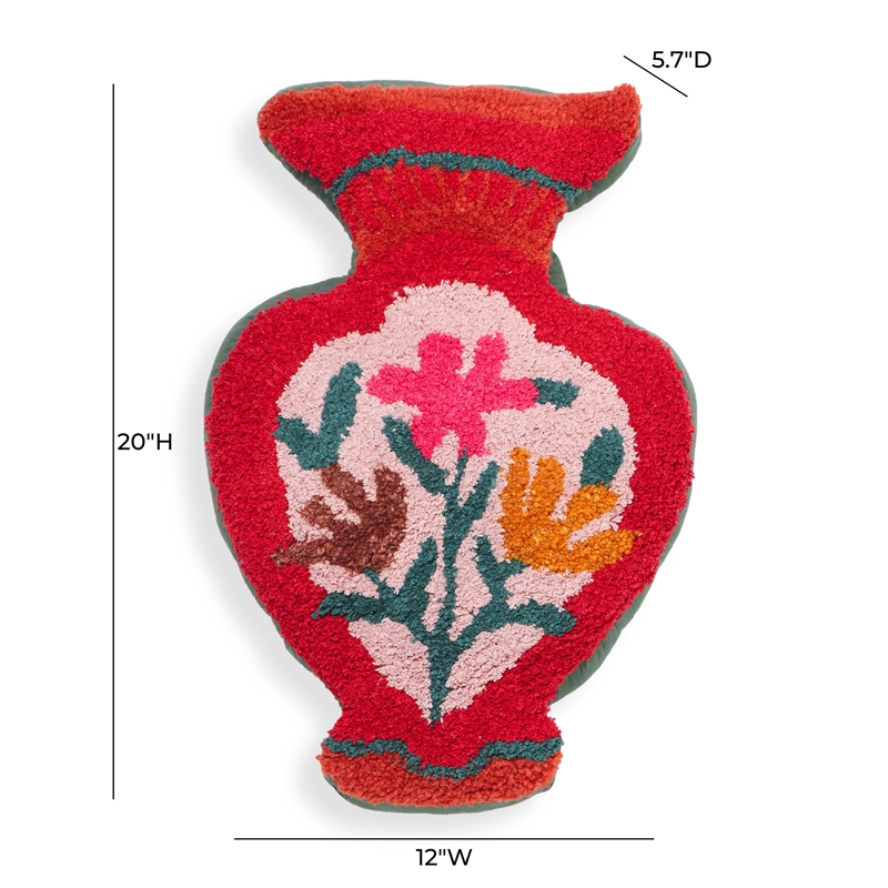 Pemberly Row Handmade Modern Transitional Red Tufted Accent Pillow