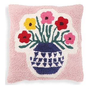 Pemberly Row Transitional Blossom Tufted Cotton 20&quot Square Accent Pillow