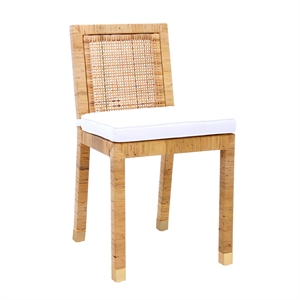 Pemberly Row Handmade Transitional Rattan Veneer Dining Chair