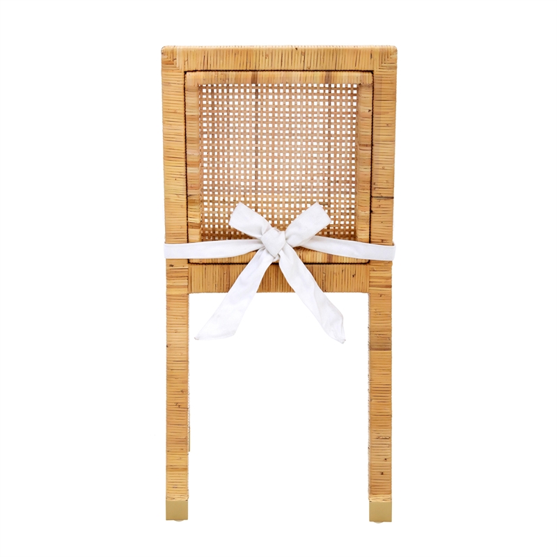 Pemberly Row Handmade Transitional Rattan Veneer Dining Chair