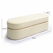Pemberly Row Handmade Modern / Contemporary Cream Velvet Bench