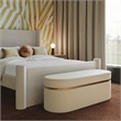 Pemberly Row Handmade Modern / Contemporary Cream Velvet Bench