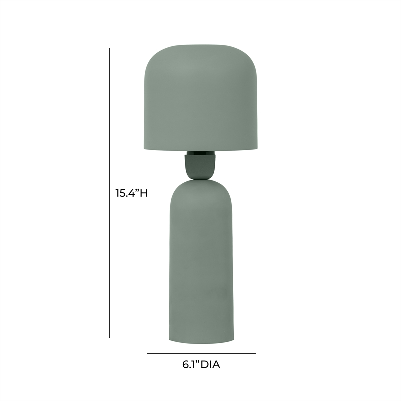 Pemberly Row Modern / Contemporary Shroom Green Metal Table Lamp