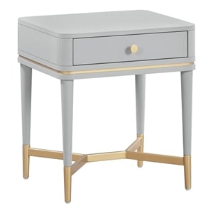 Pemberly Row Handmade Modern Transitional Grey Wooden Nightstand