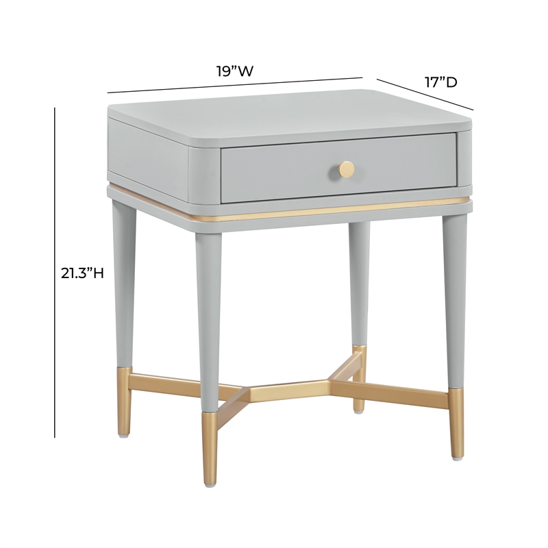 Pemberly Row Handmade Modern Transitional Grey Wooden Nightstand