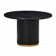 Pemberly Row Transitional Black Finish Oak Round Dining Table