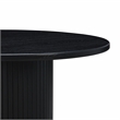 Pemberly Row Transitional Black Finish Oak Round Dining Table