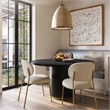 Pemberly Row Transitional Black Finish Oak Round Dining Table