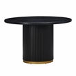 Pemberly Row Transitional Black Finish Oak Round Dining Table