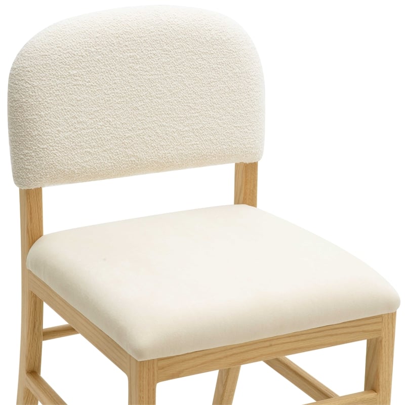 Pemberly Row Transitional Cream Performance Velvet Dining Chair