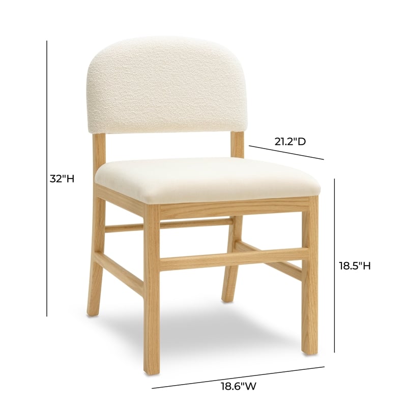 Pemberly Row Transitional Cream Performance Velvet Dining Chair