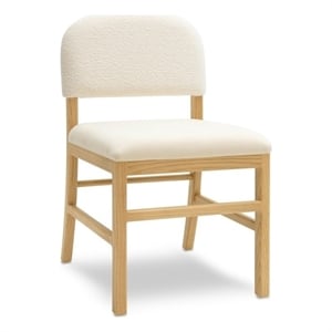 Pemberly Row Transitional Cream Performance Velvet Dining Chair