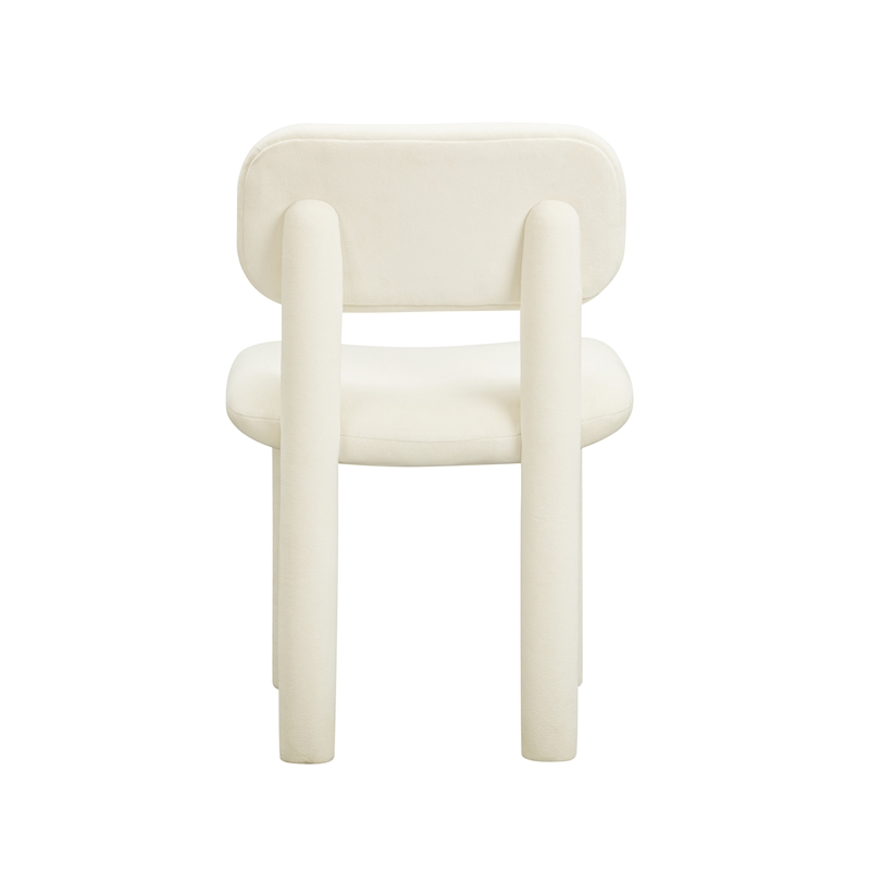 Pemberly Row Handmade Contemporary Ivory White Velvet Dining Chair