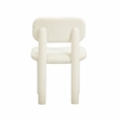 Pemberly Row Handmade Contemporary Ivory White Velvet Dining Chair