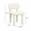 Pemberly Row Handmade Contemporary Ivory White Velvet Dining Chair