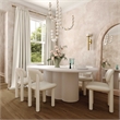Pemberly Row Handmade Contemporary Ivory White Velvet Dining Chair
