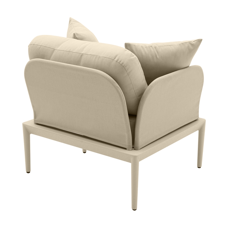 Pemberly Row Contemporary Monochromatic Taupe Outdoor Armchair