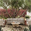 Pemberly Row Contemporary Monochromatic Taupe Outdoor Armchair