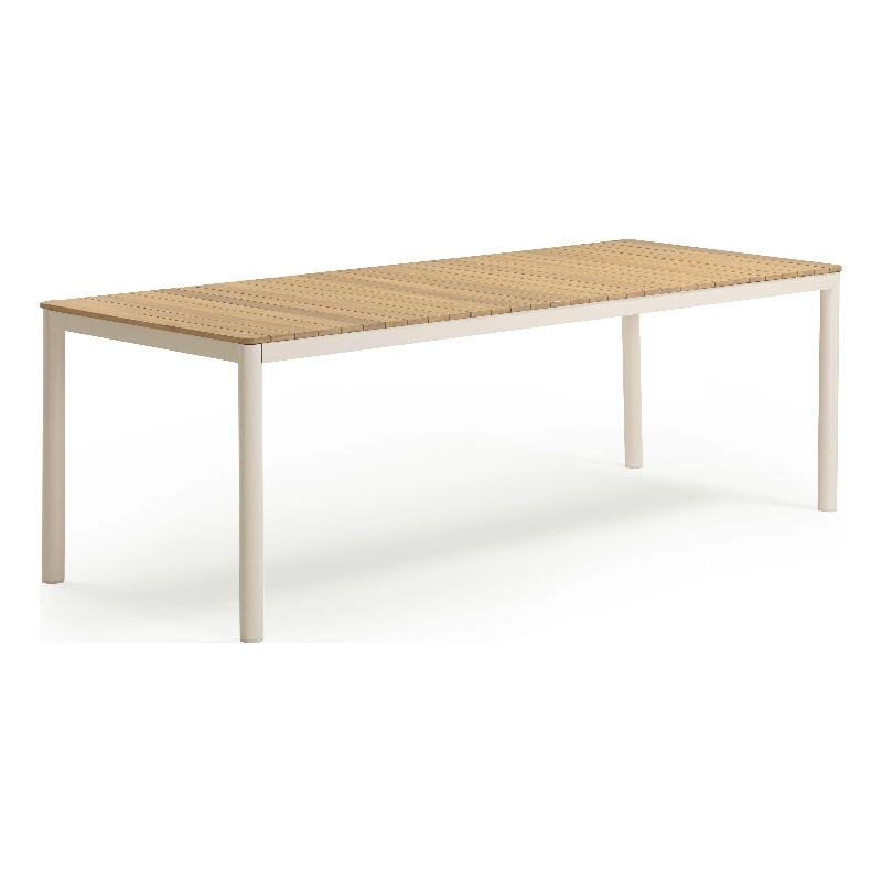 Pemberly Row Light Teak Outdoor Dining Table - 94.7
