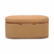Pemberly Row Modern / Contemporary Peach Boucle Oval Storage Ottoman