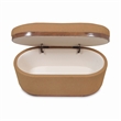 Pemberly Row Modern / Contemporary Peach Boucle Oval Storage Ottoman