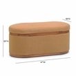 Pemberly Row Modern / Contemporary Peach Boucle Oval Storage Ottoman