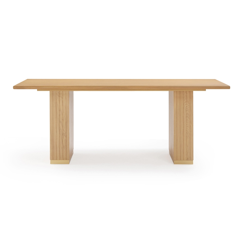 Pemberly Row Natural Oak Wood 79-inch Rectangular Dining Table